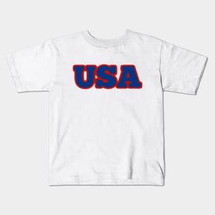 USA Red White and Blue Patriotic Design Kids T-Shirt